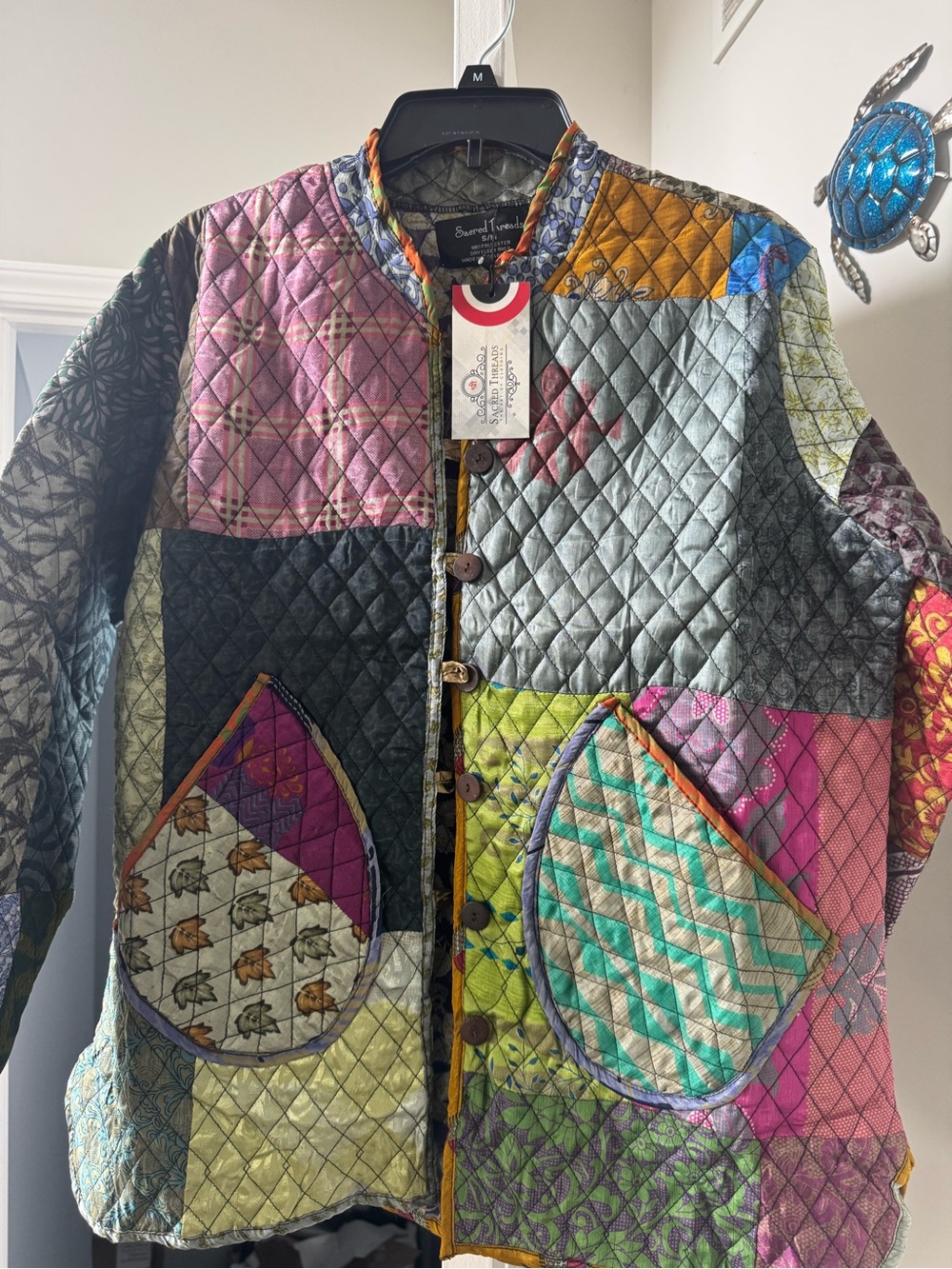 Sacred threads s/m jacket boho patchwork